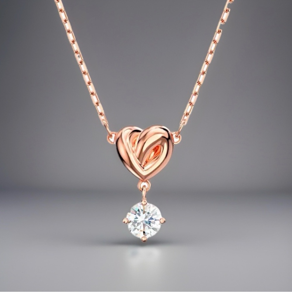 Swarovski LIFELONG HEART Pendant Necklace, White, Rose gold plated -5516542
